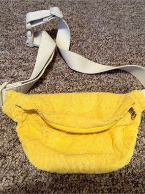 Yellow Terry Cloth Belt Bag